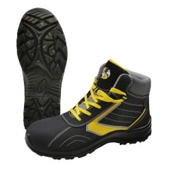 Chaussures De Sécurité Haute Noire Et Jaune Embout Acier