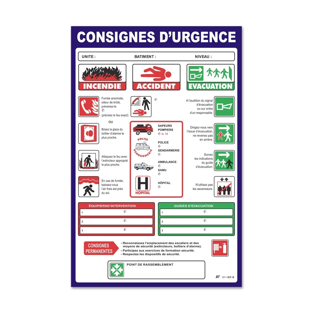Consigne Générale "consigne Urgence" 1 Consigne Générale "consigne Urgence"