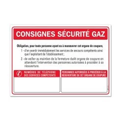 Consignes Sécurité Gaz