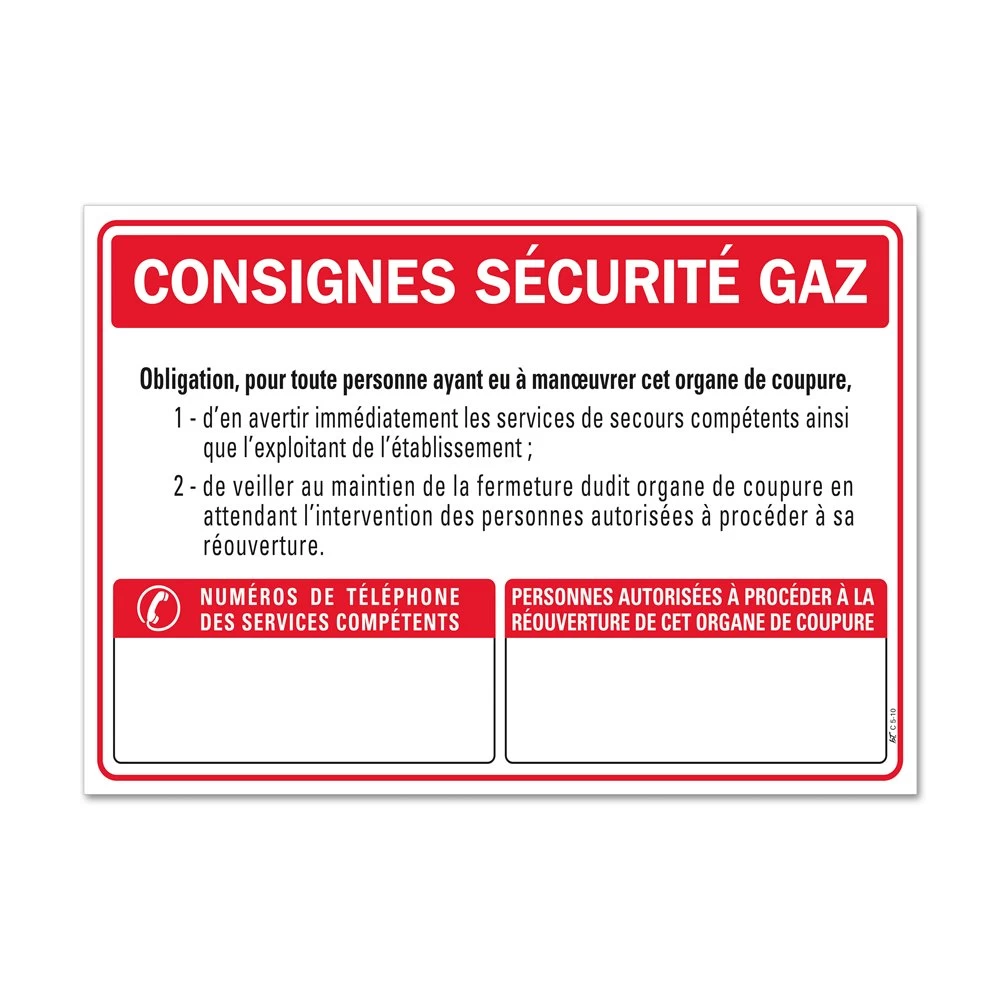 Consignes Sécurité Gaz 1 Consignes Sécurité Gaz