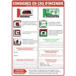 Consignes De Sécurité Incendie - Fond Blanc