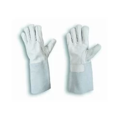 Gants De Protection En Cuir Pleine Fleur Renforcé Avec Manchette 15 Cm