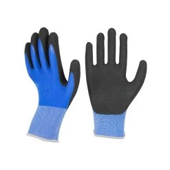 Gants En Nylon Bleu Finition Sablée