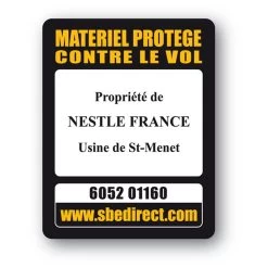 Marquage Antivol Ordinateur Safe-tech™ SBE Impression Texte Noir
