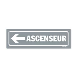 Panneau Ascenseur - Flèche Gauche - Fond Gris