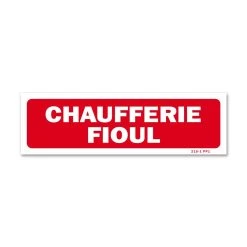 Panneau Chaufferie Fioul - Fond Rouge