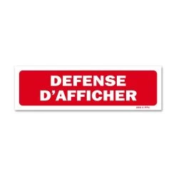 Panneau Défense D’afficher - Fond Rouge