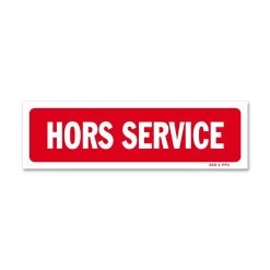 Panneau Hors Service - Fond Rouge