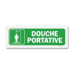 Panneau évacuation Douche Portative - Fond Vert