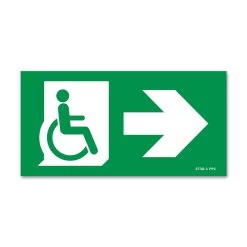 Panneau évacuation Handicapé Flèche Vers La Droite