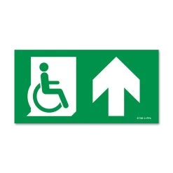 Panneau évacuation Handicapé Flèche Vers Le Haut