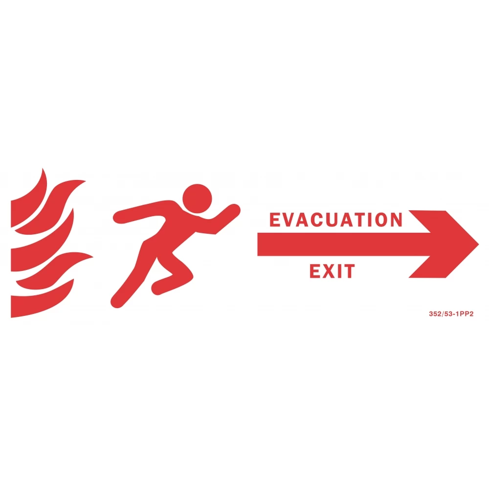 Panneau évacuation Feu + Flèche Côté Recto/verso 1 Panneau évacuation Feu + Flèche Côté Recto/verso