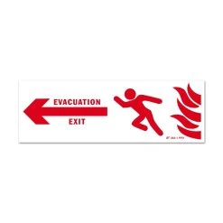 Panneau évacuation Feu Vers La Gauche