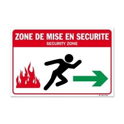 Panneau Zone De Mise En Sécurité Vers La Droite