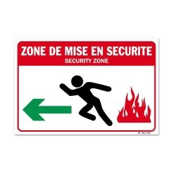 Panneau Zone De Mise En Sécurité Vers La Gauche