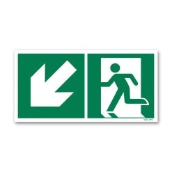 Panneau Picto Sortie Escalier Gauche Descente