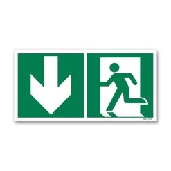 Panneau Picto Sortie Porte Gauche Flèche Vers Le Bas