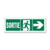 Panneau Sortie + Picto + Flèche Droite - PHOTOLUMINESCENT En PVC 1 Mm