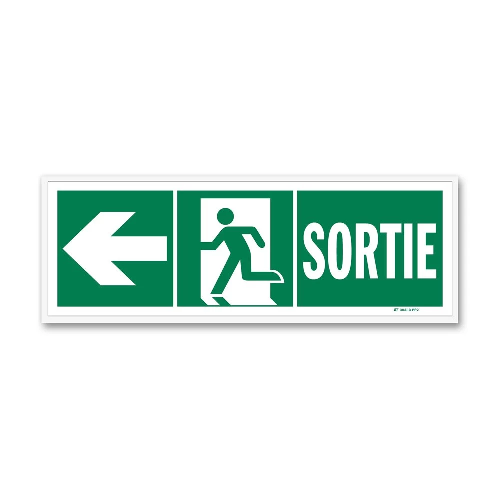 Panneau Sortie + Picto + Flèche Gauche 1 Panneau Sortie + Picto + Flèche Gauche