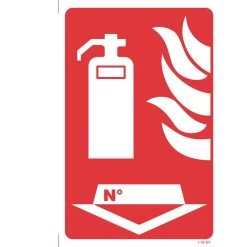 Panneau Extincteur Flèche/flammes - Drapeau