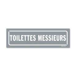 Panneau Toilettes Messieurs - Fond Gris