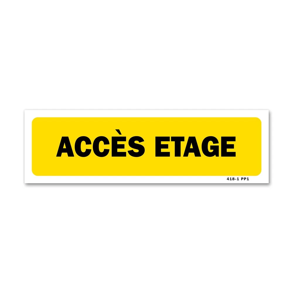 Panneau Accès étage - Fond Jaune 1 Panneau Accès étage - Fond Jaune