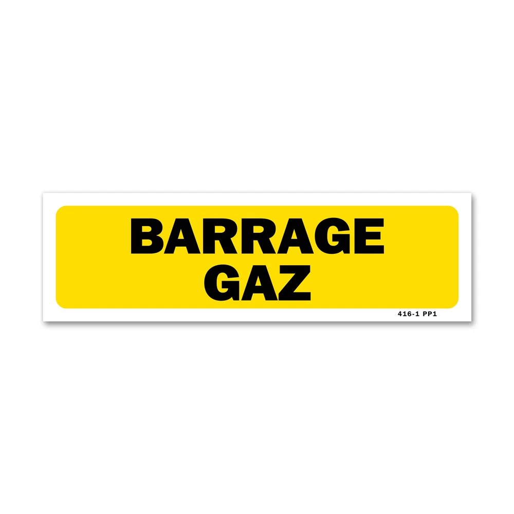 Panneau Barrage Gaz - Fond Jaune 1 Panneau Barrage Gaz - Fond Jaune