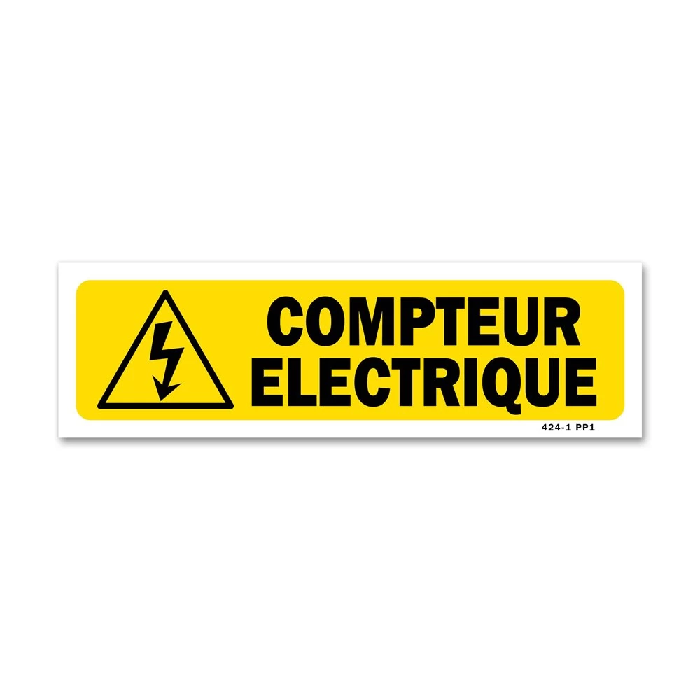 Panneau Compteur électrique - Fond Jaune 1 Panneau Compteur électrique - Fond Jaune