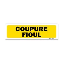 Panneau Coupure Fioul - Fond Jaune
