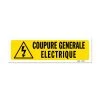 Panneau Coupure Générale électrique - Fond Jaune
