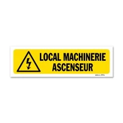 Panneau Local Machinerie Ascenseur - Fond Jaune