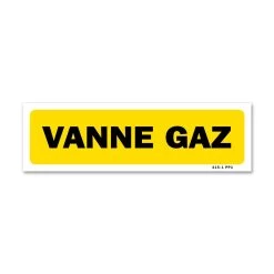 Panneau Vanne Gaz - Fond Jaune