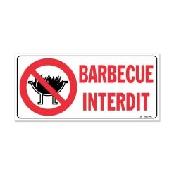 Panneau Barbecue Interdit + Picto