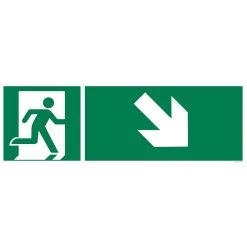 Panneau Picto évacuation + Flèche En Descente / Recto/verso
