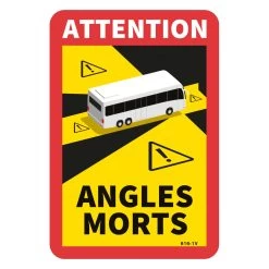 Panneau Vinyle Adhésif Attention Angles Morts Car